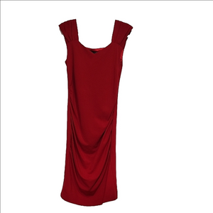 RINASCIMENTO Made in Italy red ruched bodycon cocktail dress